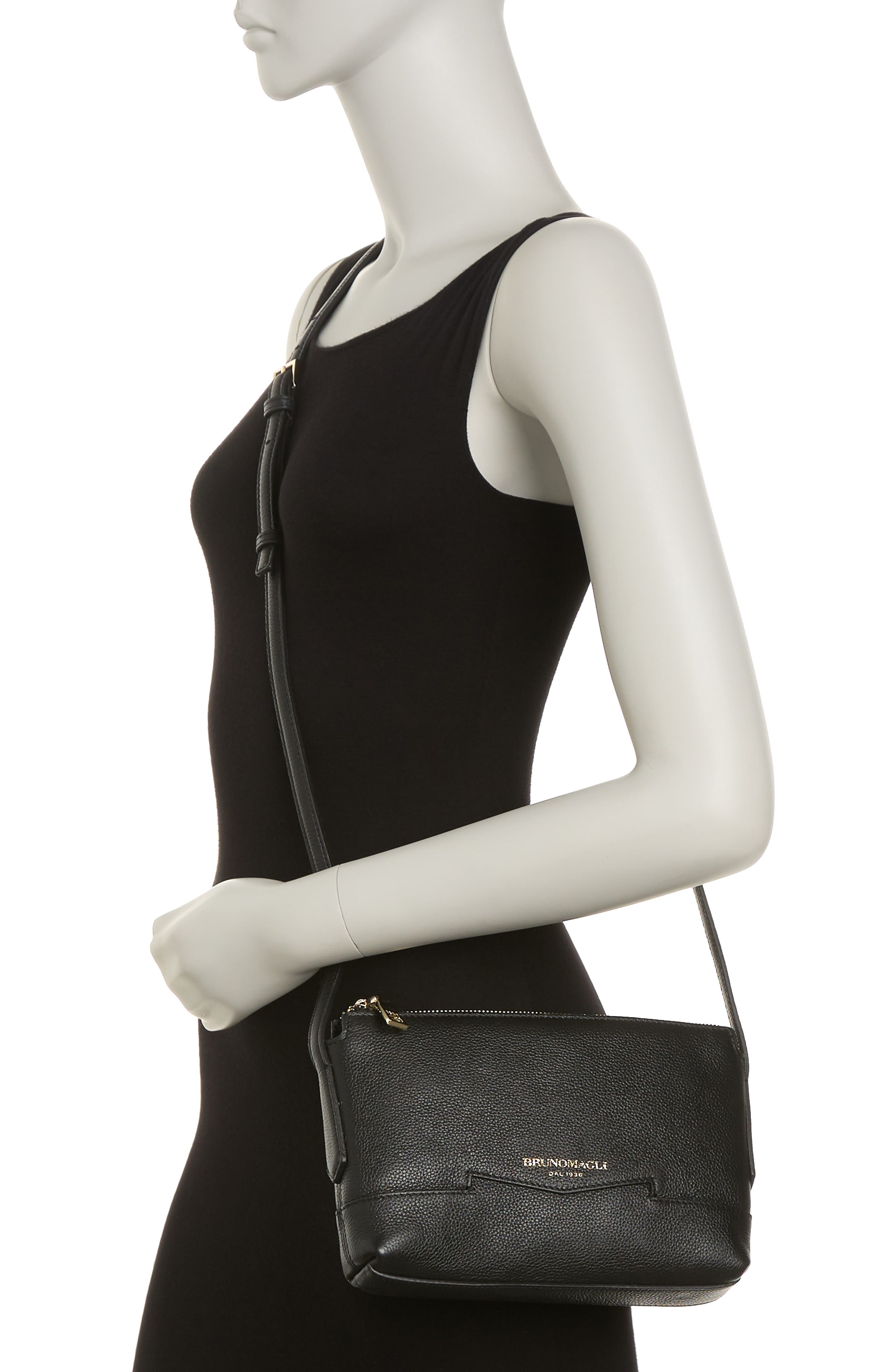 Bruno Magli Easy Leather Crossbody Bag In Black ModeSens