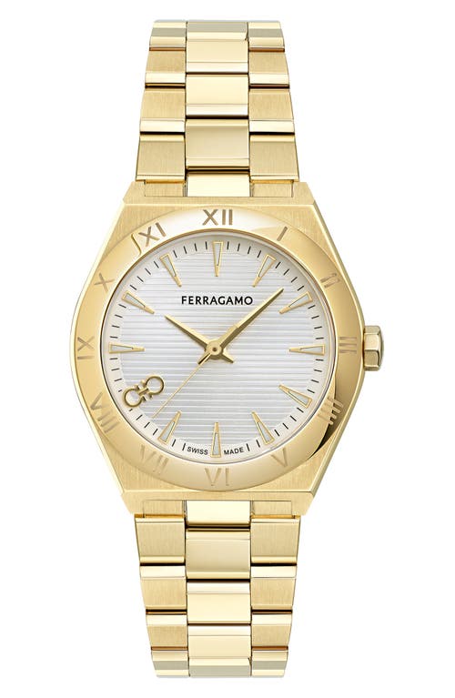 Ferragamo Vega Upper East Watch In Ip Yellow Gold