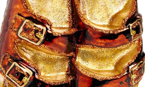 Old World Christmas Sandals Glass Ornament In Brown/tan