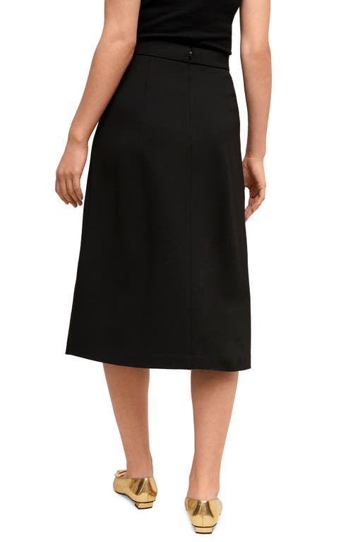 Shop Isaac Mizrahi New York Front Vent Ponte Knit Skirt In Black