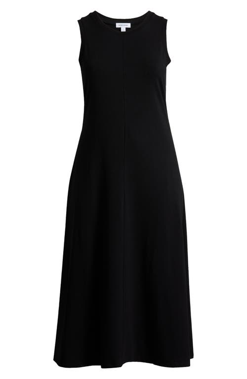 Sleeveless Cotton Knit Dress in Black
