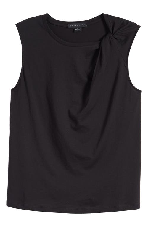 Shop Sanctuary Sun's Out Twist Neck Organic Cotton Tank In Black