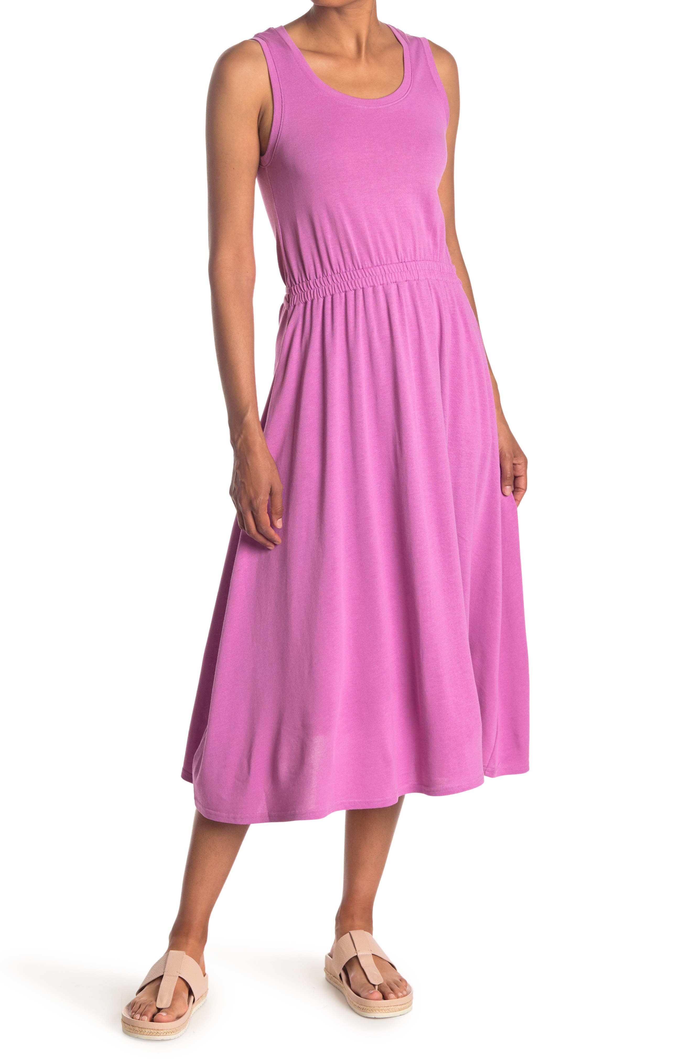 Melloday Sleeveless Elastic Waist Midi Dress In Medium Purple1