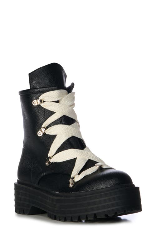Azalea Wang Pollux Water Resistant Lace-up Boot In Black