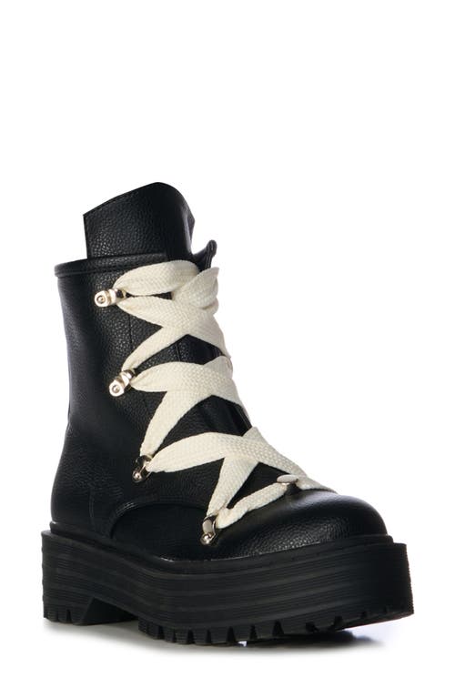 Shop Azalea Wang Pollux Water Resistant Lace-up Boot In Black