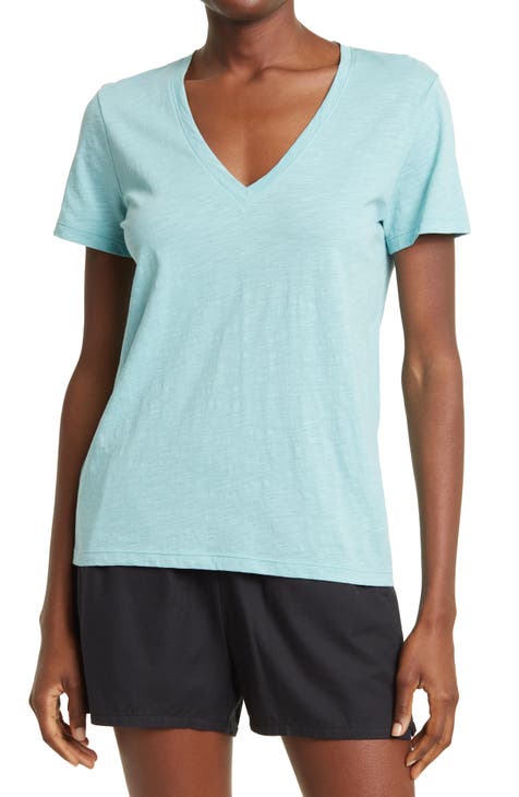 V-Neck Short Sleeve T-Shirt (Regular & Plus Size)