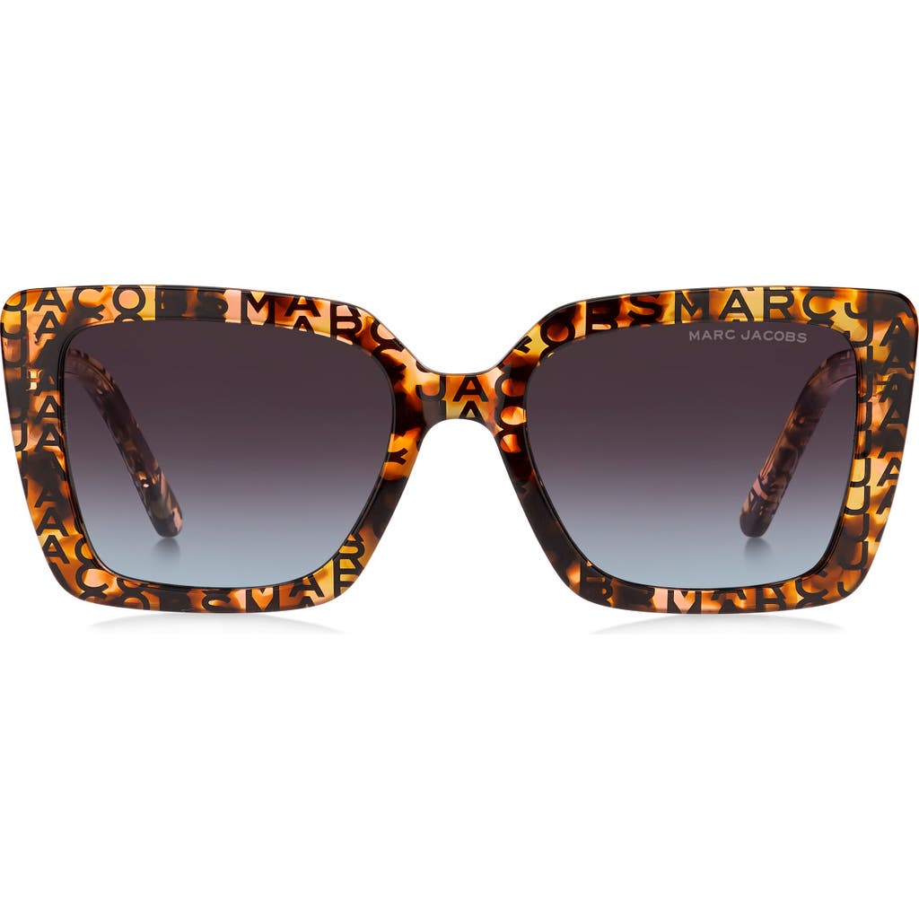 Shop Marc Jacobs 52mm Gradient Square Sunglasses In Pattern Havana/brown Blue