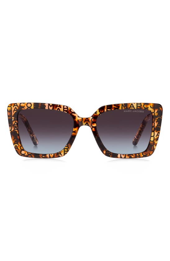 Shop Marc Jacobs 52mm Gradient Square Sunglasses In Pattern Havana/ Brown Blue