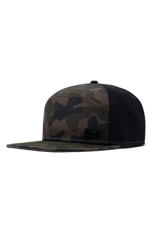 Melin Trenches Icon Hydro Performance Snapback Hat In Olive/camo