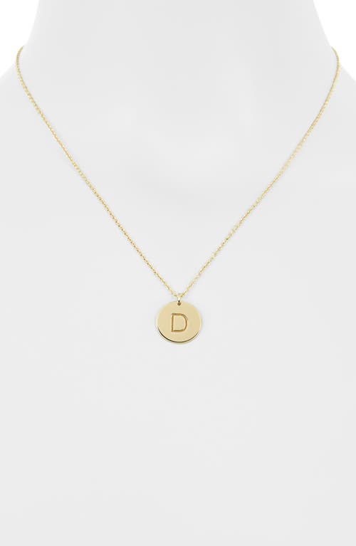 Meshmerise Initial Disc Pendant Necklace In Yellow-d