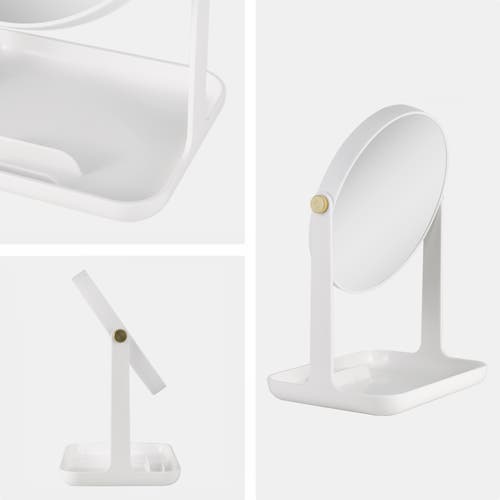 Zadro Back-to-school Makeup Mirror With Accessory Tray & Phone Holder In White