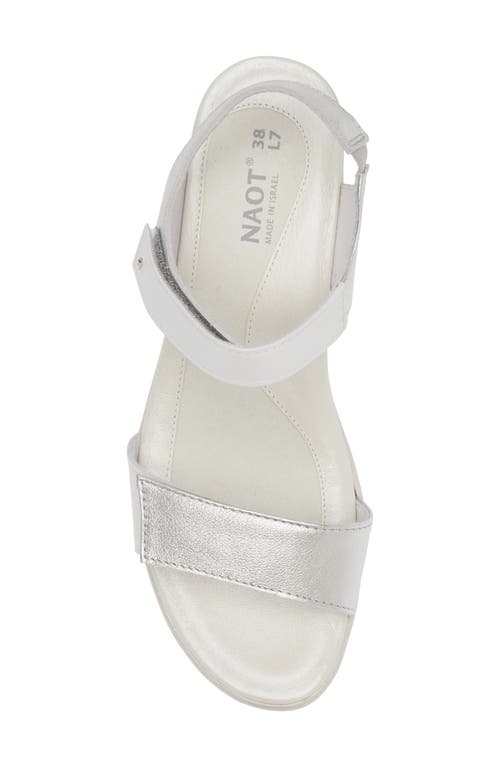 Naot Extant Sandal In Silver/pearl White
