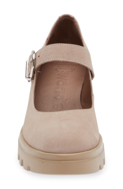 Wonders Wedge Mary Jane In Taupe Nubuck