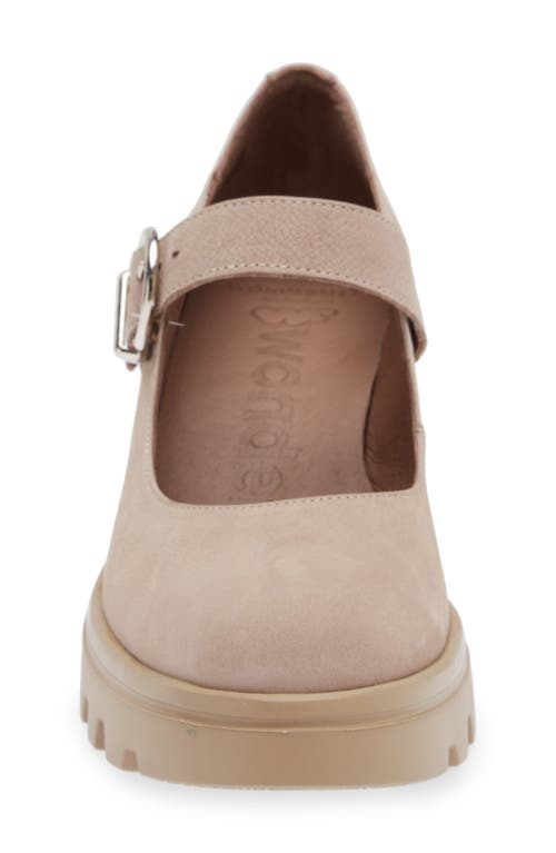 Shop Wonders Wedge Mary Jane In Taupe Nubuck