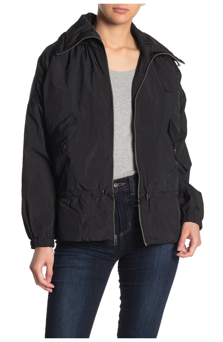 LUCKY BRAND Missy Hooded Windbreaker Jacket, Main, color, BLACK
