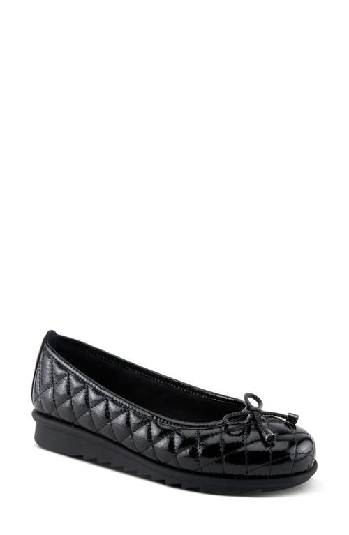 Shop Spring Step Ballequina Quilted Loafer In Black Patent