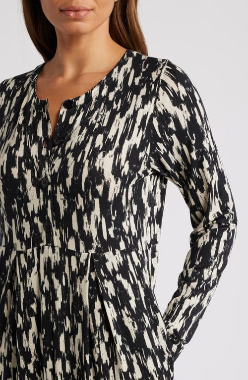 Masai Copenhagen Nilana Print Long Sleeve Dress In Black
