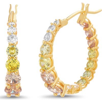 Lesa Michele Cubic Zirconia Hoop Earrings