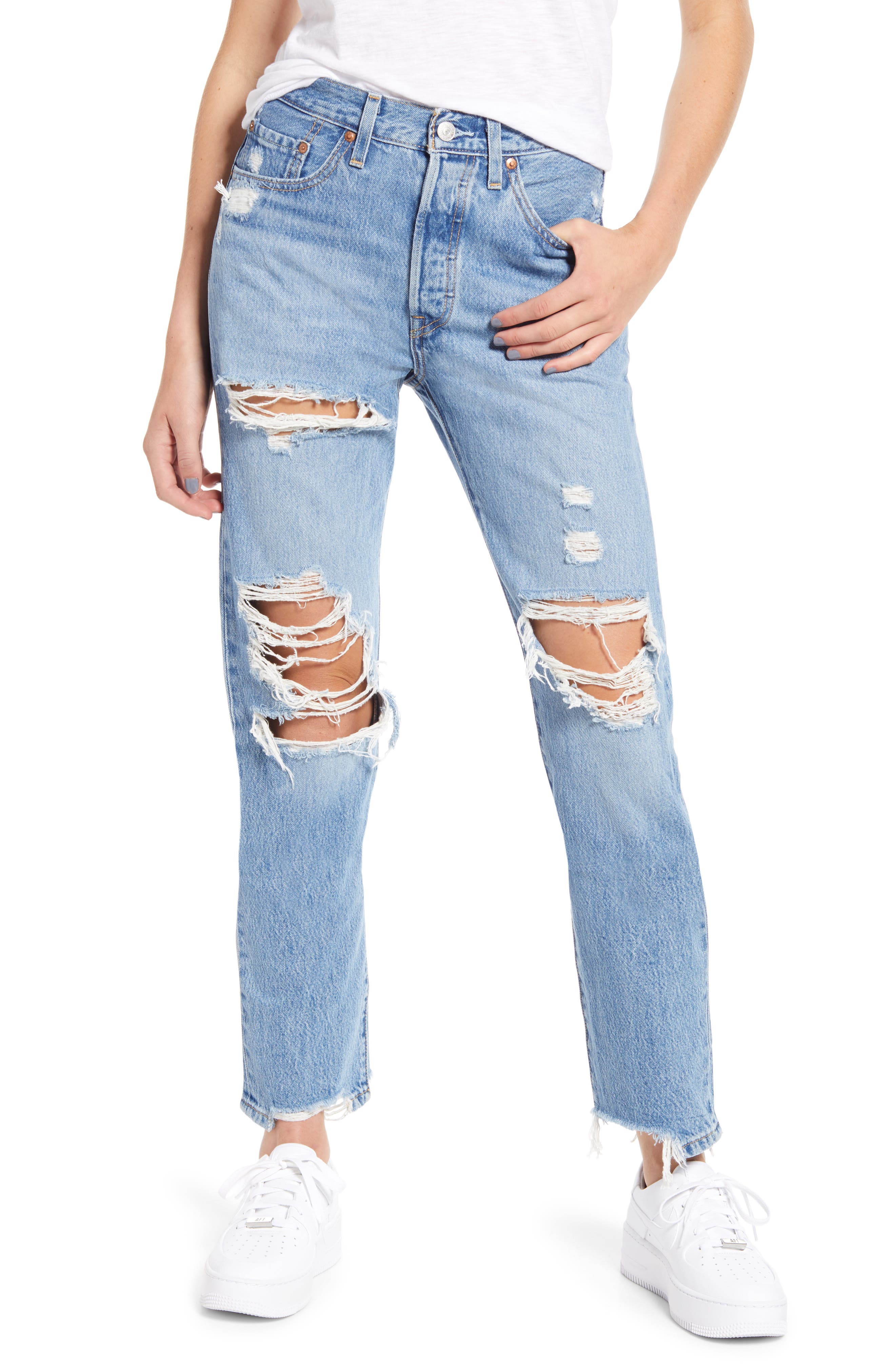 levi's distressed jeans womens 
