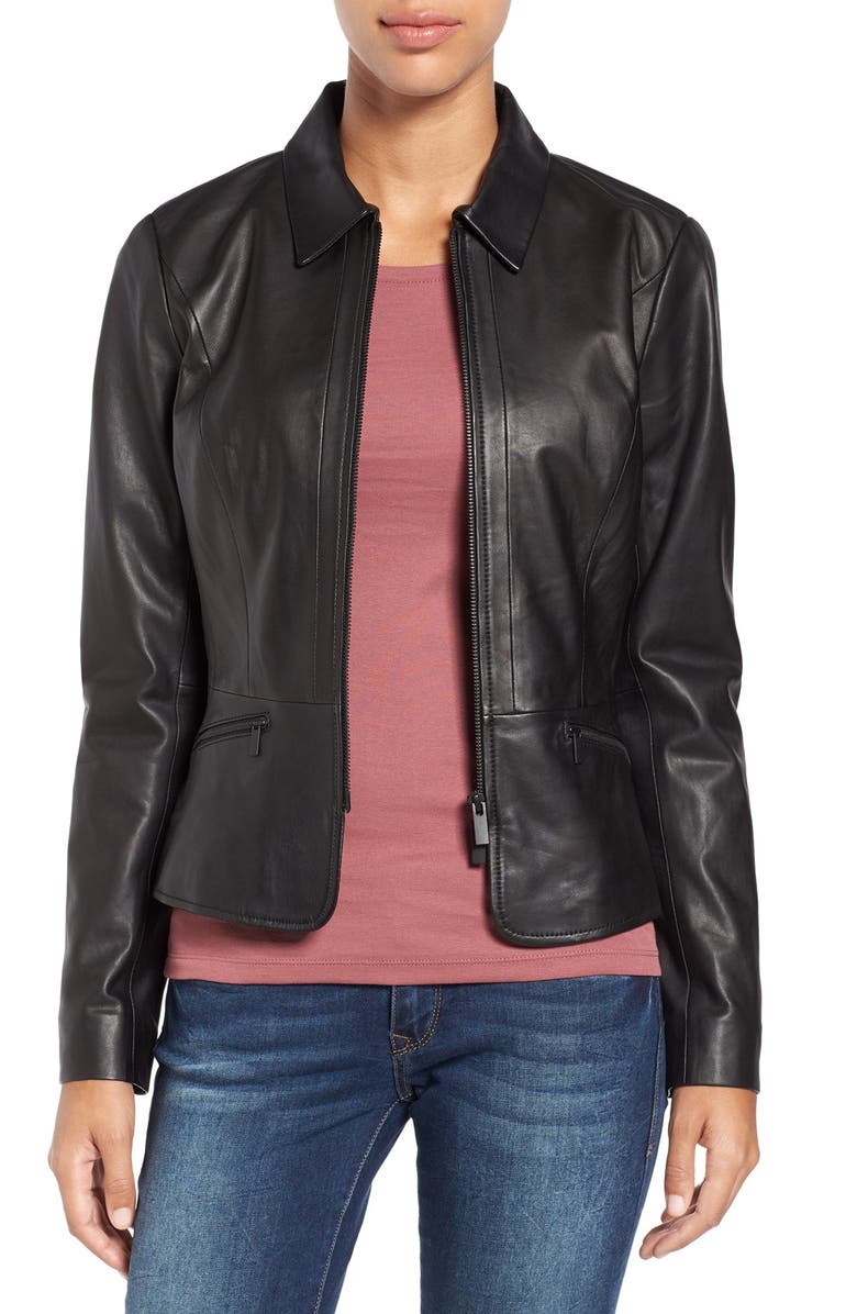 Classiques Entier® Fitted Leather Jacket | Nordstrom