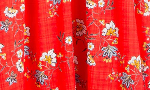 Shop Max Studio Floral Flutter Sleeve Maxi Dress In Red