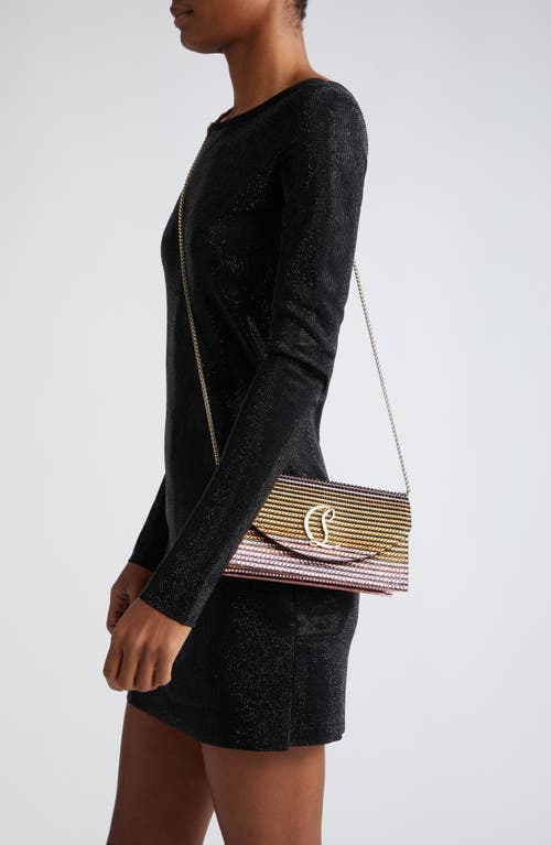 Christian Louboutin Loubi54 Ombré Crystal Embellished Clutch In 6395 Ivory/multi/gold