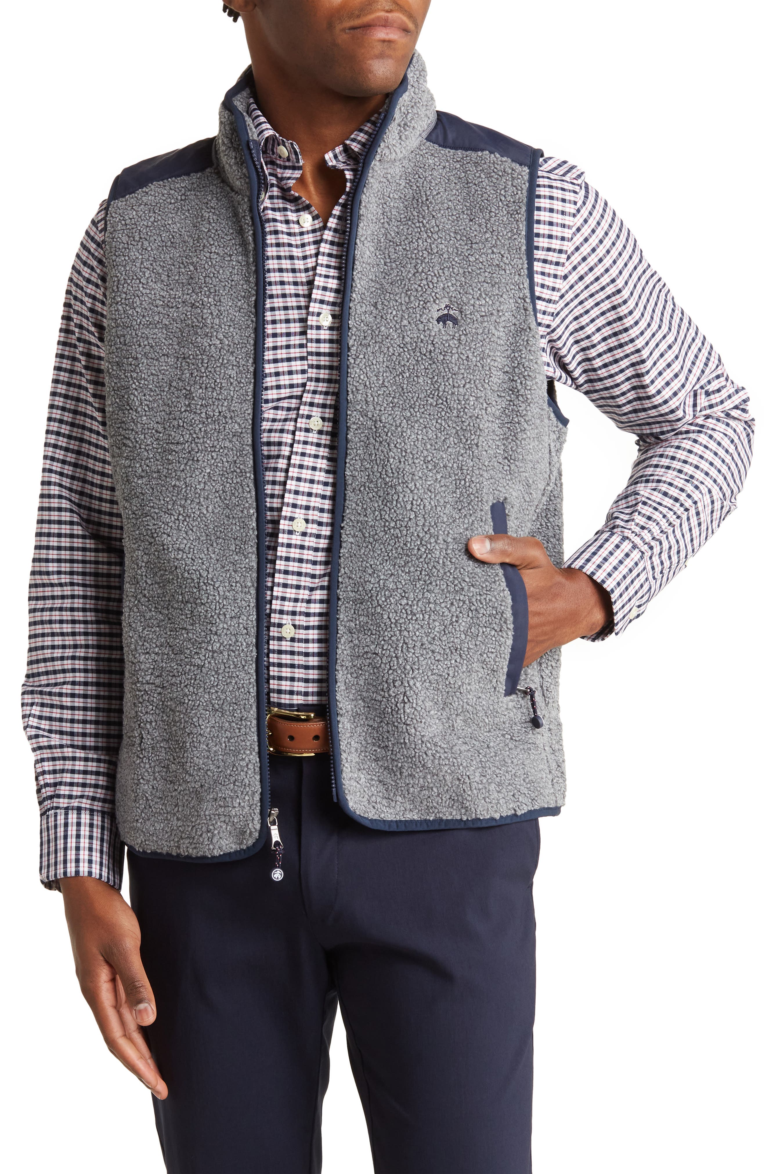 brooks brothers fleece vest