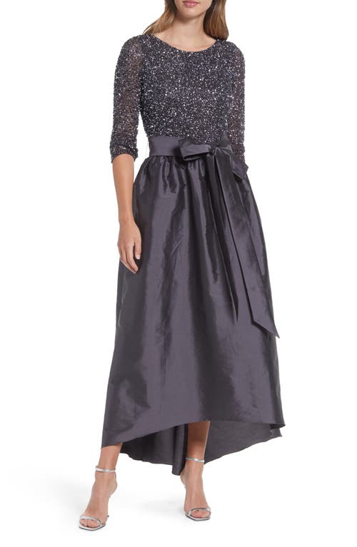 Vintage Style Dresses | Vintage Inspired Dresses Pisarro Nights Beaded Bodice Taffeta A-Line Gown in Grey at Nordstrom Size 2 $248.00 AT vintagedancer.com