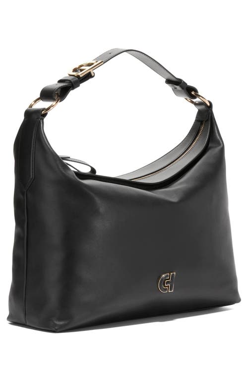 Shop Cole Haan Kamila Leather Hobo Bag In Black