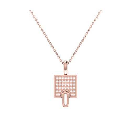 Luvmyjewelry Sidewalk Square Diamond Pendant In 14k Rose Gold Vermeil On Sterling Silver In 14kt Rose Gold Vermeil
