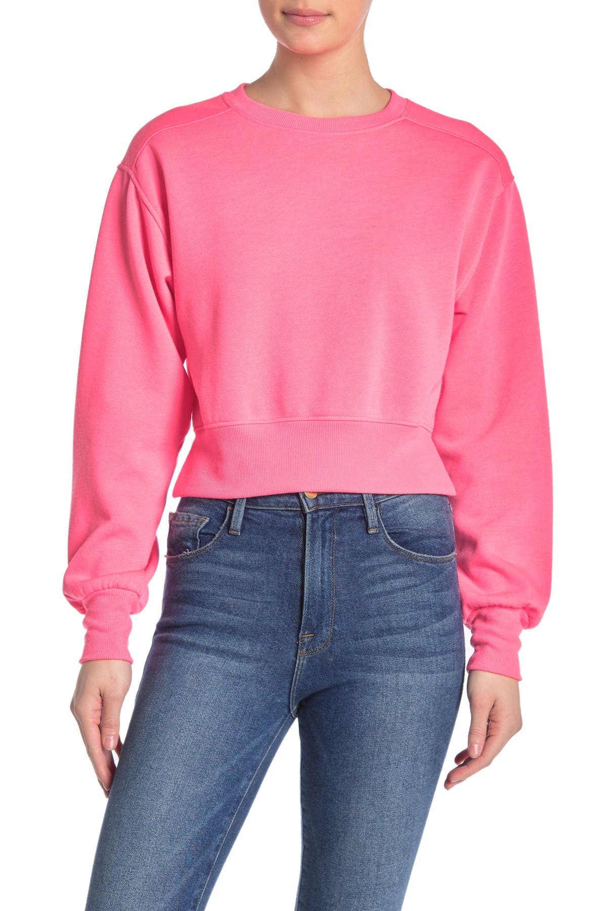 cropped crew neck