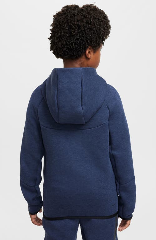 Shop Nike Kids' Sportswear Tech Fleece Full Zip Jacket In Obsidian Heather/black