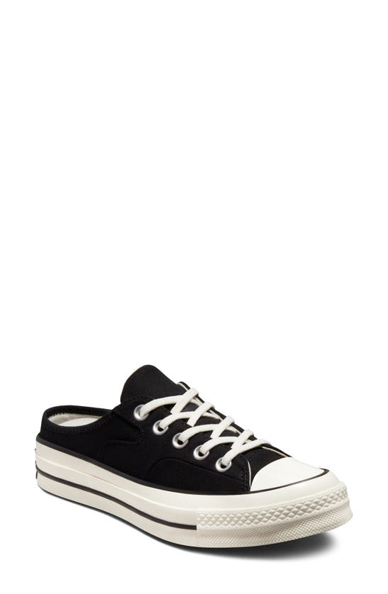 Converse Chuck 70 Ox Mule Canvas Sneakers In Black In Black/ Black/ Egret