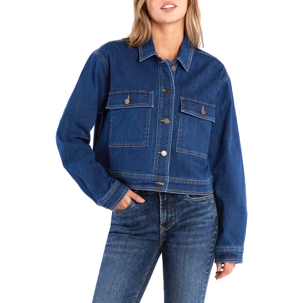 Wash Lab Denim Anaise Crop Denim Jacket In Anaise Blue