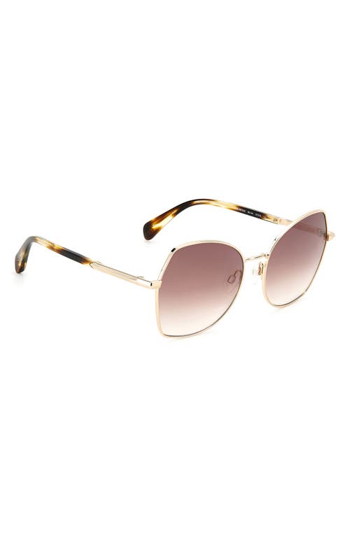 Shop Rag & Bone 57mm Gradient Irregular Sunglasses In Gold Havana