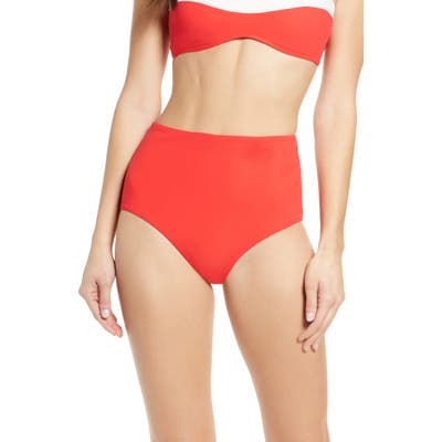 Flagpole Cole High Waist Bikini Bottoms, Red
