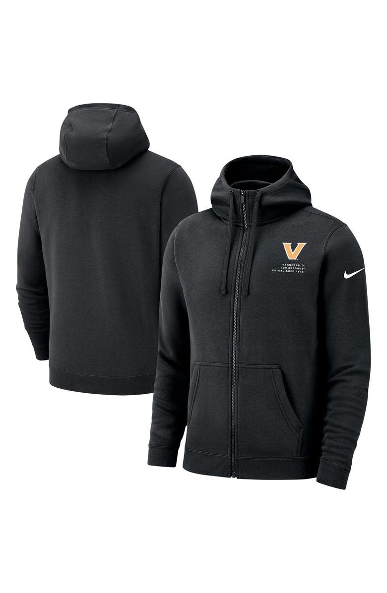 Nike Men's Nike Black Vanderbilt Commodores Club Full-Zip Hoodie ...