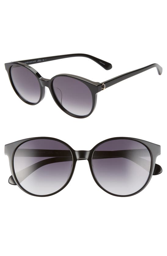 Kate Spade Eliza 55mm Round Sunglasses In Black/ Dark Grey