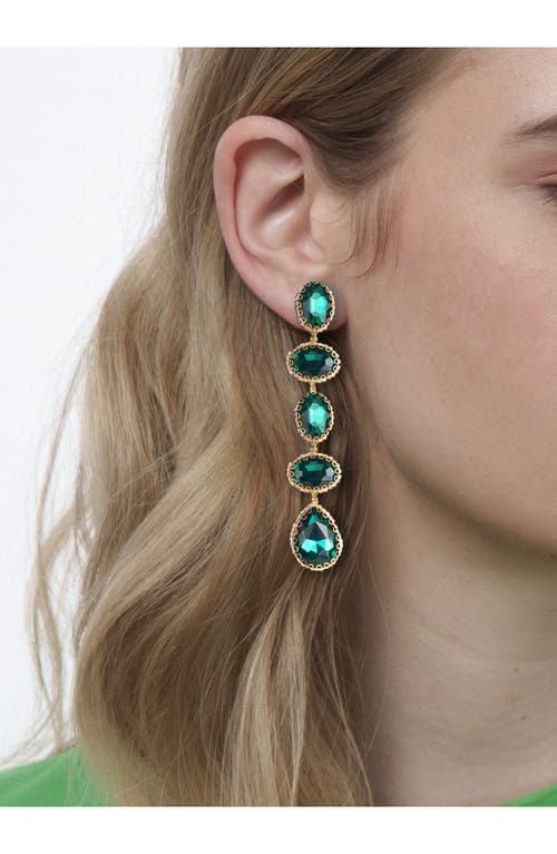 Deepa Gurnani Tyra Drop Earrings In Emerald