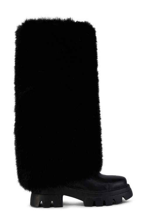 Azalea Wang Ahsoka Faux Shearling Lug Sole Boot In Black