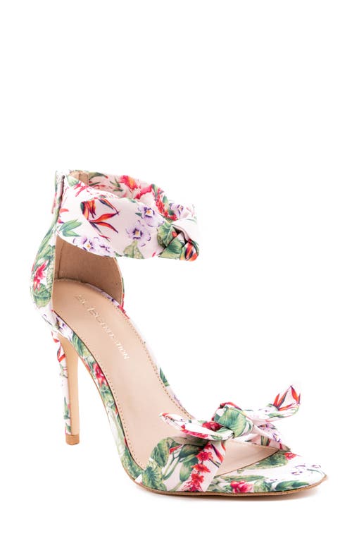 bcbg Jessa Ankle Strap Sandal in Pink Multi Floral Fabric at Nordstrom, Size 6.5