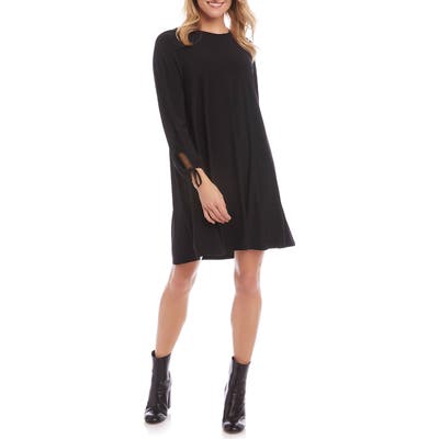 Karen Kane Tie Long Sleeve Swing Dress, Black