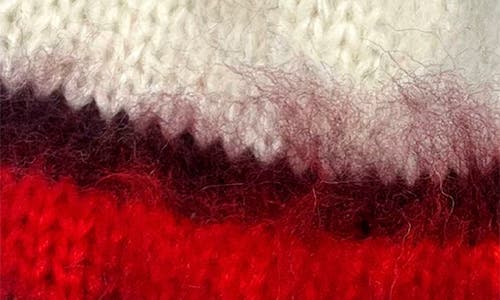 Marcus Adler Stripe Fuzzy Hair Beanie In Red