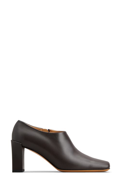 Tod's Square-toe Leather Zip Ankle Booties In Palissandro