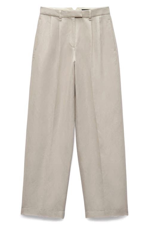 Shop Rag & Bone Newman Pleated Cotton & Linen Wide Leg Pants In Sand