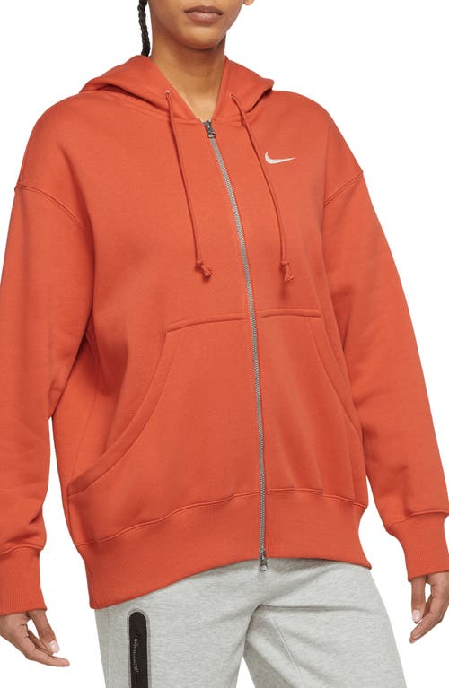 Nike Sportswear Phoenix Fleece Full Zip Hoodie in Mantra Orange/sail