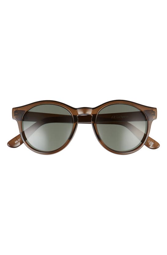 Le Specs Hey Macarena 50mm Round Sunglasses In Olive