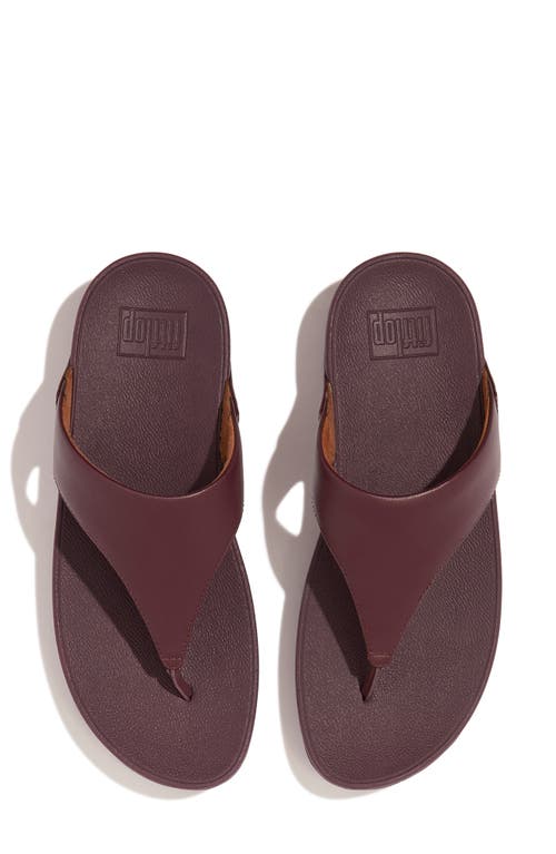 Shop Fitflop Lulu Platform Wedge Flip Flop In Mauve Wine