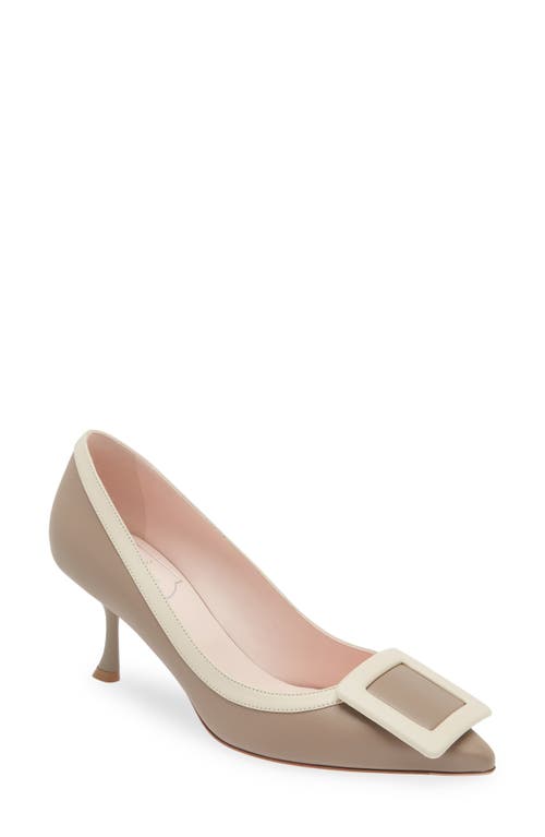 Shop Roger Vivier Viv In Brown/ivory