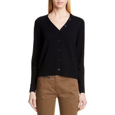 Proenza Schouler Double V-Neck Merino Wool Cardigan, Black